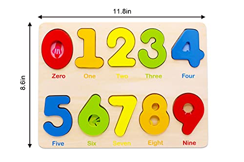 Aile Wooden Preschool Learning Number Puzzles Toys for Kids Age 2-4， Educational Toys