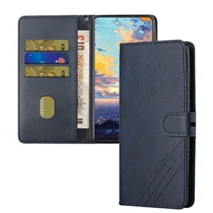 asdsinfor compatible with xiaomi redmi note 9 case stylish pu leather durable wallet case credit cards slot with stand for shockproof flip magnetic compatible with xiaomi redmi 10x 4g blue hxpu