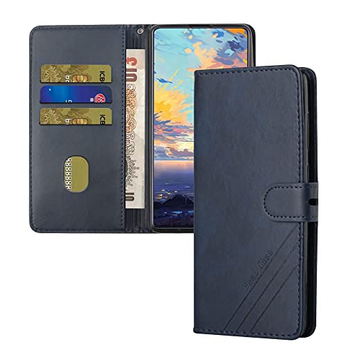 Asdsinfor Compatible with Xiaomi Redmi Note 9 Case Stylish PU Leather Durable Wallet Case Credit Cards Slot with Stand for Shockproof Flip Magnetic Compatible with Xiaomi Redmi 10X 4G Blue HXPU