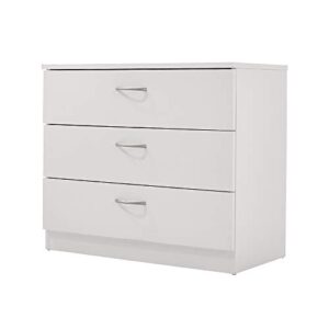 kcelarec wooden 3 drawer dresser, modern chest of drawers cabinet for bedroom hallway living room, white