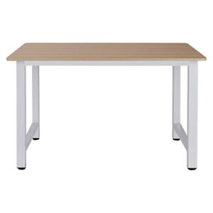 Desktop Computer Desk, Home Office Study Writing Table Computer Gaming Table Bedroom Laptop Study Table, 47.2inch Student Workstation Study Reading Writing Desk PC Laptop Table (White)