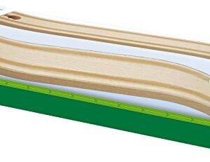 Brio World - 33253 Stacking Track Supports | 2 Piece Toy Train Accessory for Kids Age 3 and Up, Green & BRIO World - 33332 Ascending Tracks | 2 Piece Wooden Train Tracks for Kids Ages 3 and Up