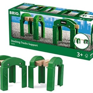 Brio World - 33253 Stacking Track Supports | 2 Piece Toy Train Accessory for Kids Age 3 and Up, Green & BRIO World - 33332 Ascending Tracks | 2 Piece Wooden Train Tracks for Kids Ages 3 and Up