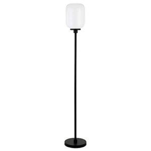 agnolo 69" tall floor lamp with glass shade in blackened bronze/white milk