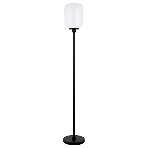 Agnolo 69" Tall Floor Lamp with Glass Shade in Blackened Bronze/White Milk