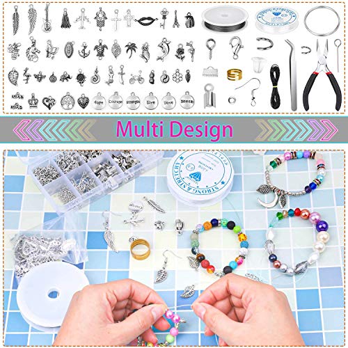 Jewelry Making Kit, Paxcoo Necklace Making kit with Jewelry Wire, Jewelry Tools and Findings, Crimp Beads, Bracelet Clasps and Closures for Beading, Jewelry Making Supplies and Repair