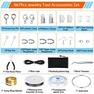 Jewelry Making Kit, Paxcoo Necklace Making kit with Jewelry Wire, Jewelry Tools and Findings, Crimp Beads, Bracelet Clasps and Closures for Beading, Jewelry Making Supplies and Repair