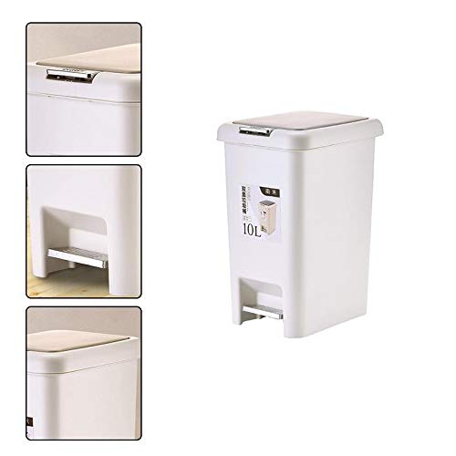 Daliuing Modern Mini Wastebasket Slowly Drop The Color of Mute Foot-Operated Trash can Garbage Can with Lid for Kitchens, Home Offices, Kids Rooms