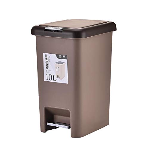 Daliuing Modern Mini Wastebasket Slowly Drop The Color of Mute Foot-Operated Trash can Garbage Can with Lid for Kitchens, Home Offices, Kids Rooms