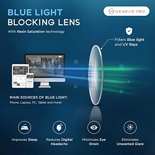 WearMe Pro - Rectangular Blue Light Elegant Metal Frame Modern Glasses (Beige)