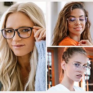 WearMe Pro - Rectangular Blue Light Elegant Metal Frame Modern Glasses (Beige)