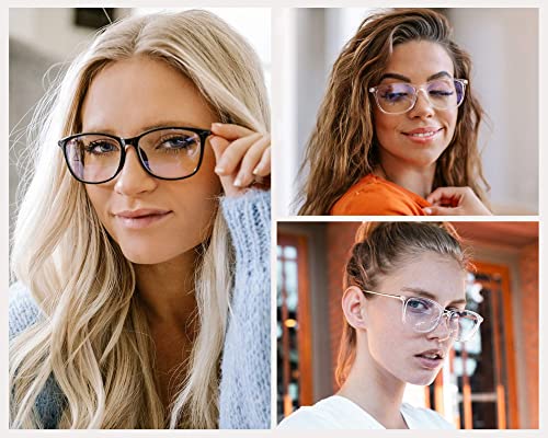 WearMe Pro - Rectangular Blue Light Elegant Metal Frame Modern Glasses (Beige)