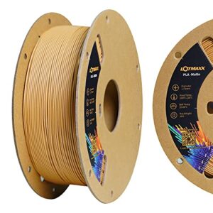 lotmaxx matte pla filament 1.75mm matte pla 3d printer filament, 1kg cardboard spool (2.2lbs), dimensional accuracy +/- 0.03mm, fit most fdm printer(matte wood)