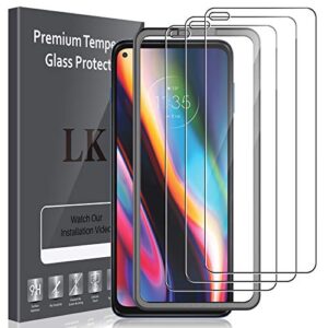 lk 3 pack screen protector compatible for motorola moto g 5g plus/moto one 5g/moto one 5g uw tempered glass 9h hardness, case friendly