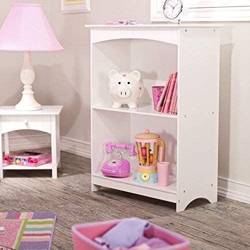 KidKraft Nantucket Storage Bench - White & Nantucket 2-Shelf Bookcase - White