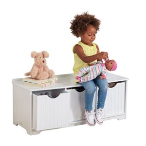 KidKraft Nantucket Storage Bench - White & Nantucket 2-Shelf Bookcase - White