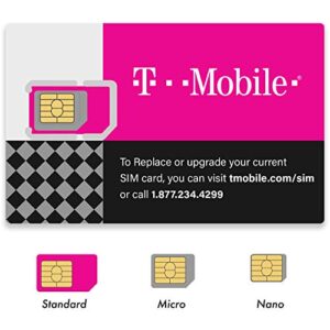 authentic official t-mobile sim card micro/nano/standard gsm 4g/3g/2g lte postpaid sim kit unactivated talk text data & hotspot