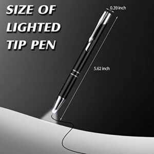 Zonon Pen with Light Lighted Tip Pen Flashlight Writing Ballpoint Pens LED Pen Light with Bright White Light for Writing in the Dark (5 Pieces)