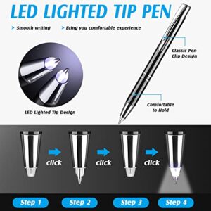 Zonon Pen with Light Lighted Tip Pen Flashlight Writing Ballpoint Pens LED Pen Light with Bright White Light for Writing in the Dark (5 Pieces)