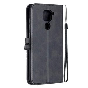 Asdsinfor Compatible with Xiaomi Redmi Note 9S Case PU Leather Durable Wallet Case Credit Cards Slot with Stand for Flip Magnetic Compatible with Xiaomi Redmi Note 9 Pro/Note 9 Pro Max Black HXPU