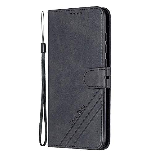 Asdsinfor Compatible with Xiaomi Redmi Note 9S Case PU Leather Durable Wallet Case Credit Cards Slot with Stand for Flip Magnetic Compatible with Xiaomi Redmi Note 9 Pro/Note 9 Pro Max Black HXPU