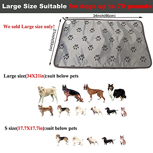 Dog Heating Pad for Large Dog Bed Indoor,Waterproof Heated Dog Bed Mat,Pet Heating Pad,Cat Heating pad,Puppy Heating pad for whelping Box Outdoor Dog House,Easy Clean,34X21 inch