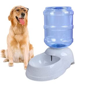 pet water dispenser station - 3 gallon/11l replenish pet waterer for large dog cat animal automatic gravity water drinking fountain bottle bowl dish stand