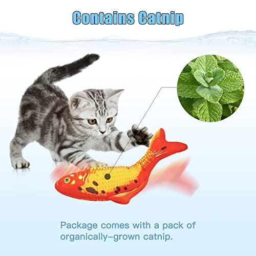 TOOGE 2 Pack 11" Floppy Fish Cat Toys with SilverVine and Catnip for Indoor Cats for Small Dogs Interactive Automatic Flopping Fish Cat Kicker Toys for Cats Puppy Small Dog