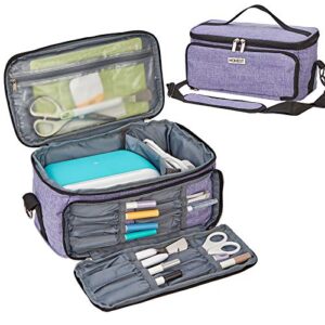 homest carrying case for cricut joy, lightweight travel tote bag for cricut joy and tool set, multiple pockets for accessories and supplies storage, purple