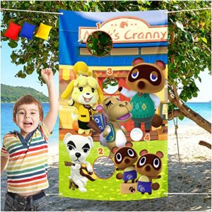 Animal Crossing Bean Bag Toss Game Outdoor Indoor Game for Kids Adults Family Class Party Games for Kids Animal Video Theme Birthday Party Baby Shower Decor