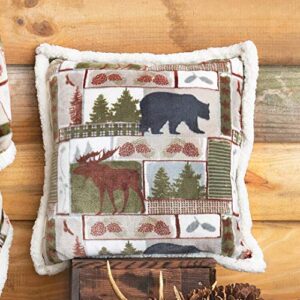 black forest decor bear & moose wilderness plush pillow