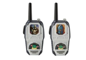 ekids star wars walkie talkies for kids featuring the child, indoor and outdoor toys inspired by the mandalorian and designed for fans of star wars toys