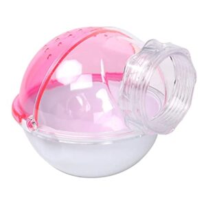 chuqiantong small animal bath house,pet toy acrylic hamster bathroom cage toilet bathtub sand bath container removable, suitable for chinchilla syrian hamster gerbil (pink)