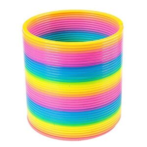 The Dreidel Company Jumbo Rainbow, Plastic Coil Spring, Party Favor for Kids, 7" (175mm) Individually Wrapped