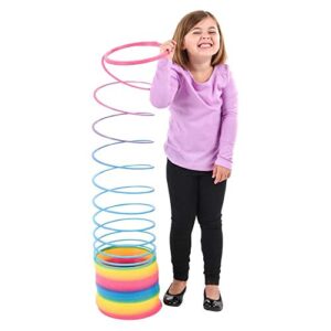 The Dreidel Company Jumbo Rainbow, Plastic Coil Spring, Party Favor for Kids, 7" (175mm) Individually Wrapped
