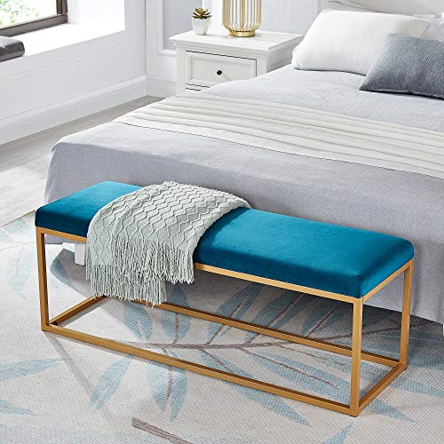 Ball & Cast Upholstered Bench, 48" W, Teal - Frame