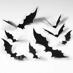 Halloween Decorations Bats Wall Decor 96 Packs 2022 Upgraded 3D Bats Window Decals Bat Halloween Door Decor