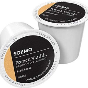 Amazon Brand - 100 Ct. Solimo Light Roast Coffee Pods, French Vanilla Flavored & 100 Ct. Solimo Decaf Light Roast Coffee Pods, Breakfast Blend, Compatible with Keurig 2.0 K-Cup Brewers