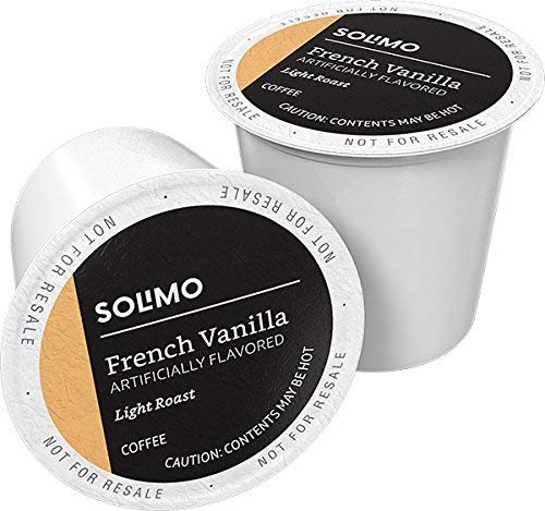 Amazon Brand - 100 Ct. Solimo Light Roast Coffee Pods, French Vanilla Flavored & 100 Ct. Solimo Decaf Light Roast Coffee Pods, Breakfast Blend, Compatible with Keurig 2.0 K-Cup Brewers