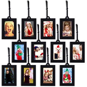 jetec 12 pieces christmas hanging picture frame ornaments hanging family photo frames display christmas tree decorative frame for christmas photo picture tree display decorative table home decor