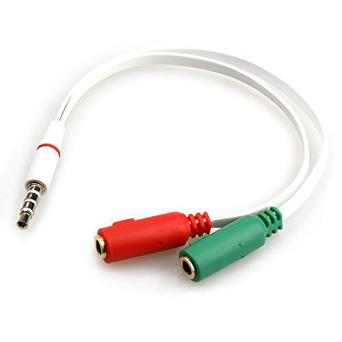 3.5mm Combo Audio Adapter Cable for PS4,Xbox One S,Tablet,Mobile Phone,PC Gaming Headsets and New Version Laptop (3.5mm TRRS Male to Dual 3.5mm TRS Female)