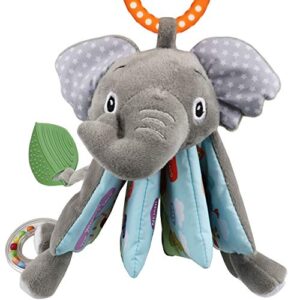 Baby Books Toys,Soft Cloth Crinkle Books for Babies Infants Toddler, Elephant Baby Gifts Teething Toys, Jungle Education Bunny Toys for 0-6 Months 1 Year Old Boy Girl,Stuffed Plush Book Touch and Feel