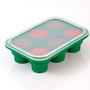 HIC Kitchen Prep-N-Freeze Mini Portion Tray with Lid, Collapsible LFGB Silicone, 2-Ounce Sections