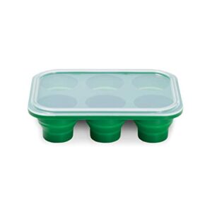 HIC Kitchen Prep-N-Freeze Mini Portion Tray with Lid, Collapsible LFGB Silicone, 2-Ounce Sections