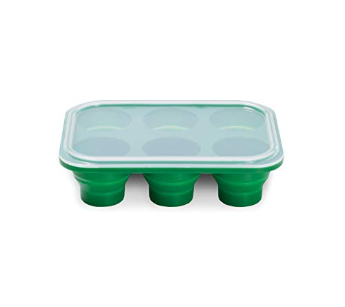 HIC Kitchen Prep-N-Freeze Mini Portion Tray with Lid, Collapsible LFGB Silicone, 2-Ounce Sections