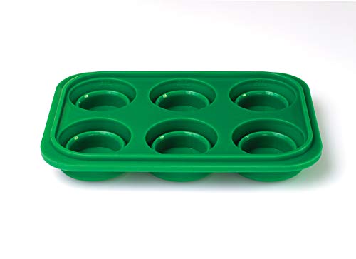 HIC Kitchen Prep-N-Freeze Mini Portion Tray with Lid, Collapsible LFGB Silicone, 2-Ounce Sections