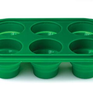 HIC Kitchen Prep-N-Freeze Mini Portion Tray with Lid, Collapsible LFGB Silicone, 2-Ounce Sections