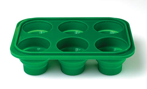 HIC Kitchen Prep-N-Freeze Mini Portion Tray with Lid, Collapsible LFGB Silicone, 2-Ounce Sections