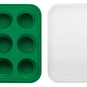 HIC Kitchen Prep-N-Freeze Mini Portion Tray with Lid, Collapsible LFGB Silicone, 2-Ounce Sections