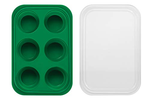 HIC Kitchen Prep-N-Freeze Mini Portion Tray with Lid, Collapsible LFGB Silicone, 2-Ounce Sections